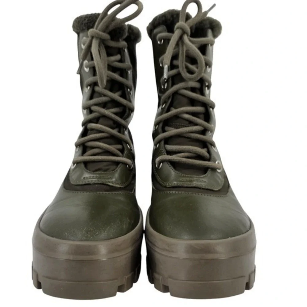Mackage Womens 40 HERO-W Shearling Lined‎ Winter Boots in Army Green